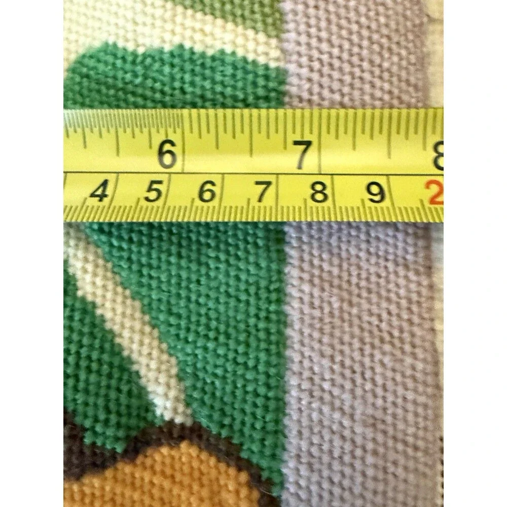 VTG Needlepoint Four Seasons  35” X 6 3/4” Cottage Core Cabin Ready To Frame